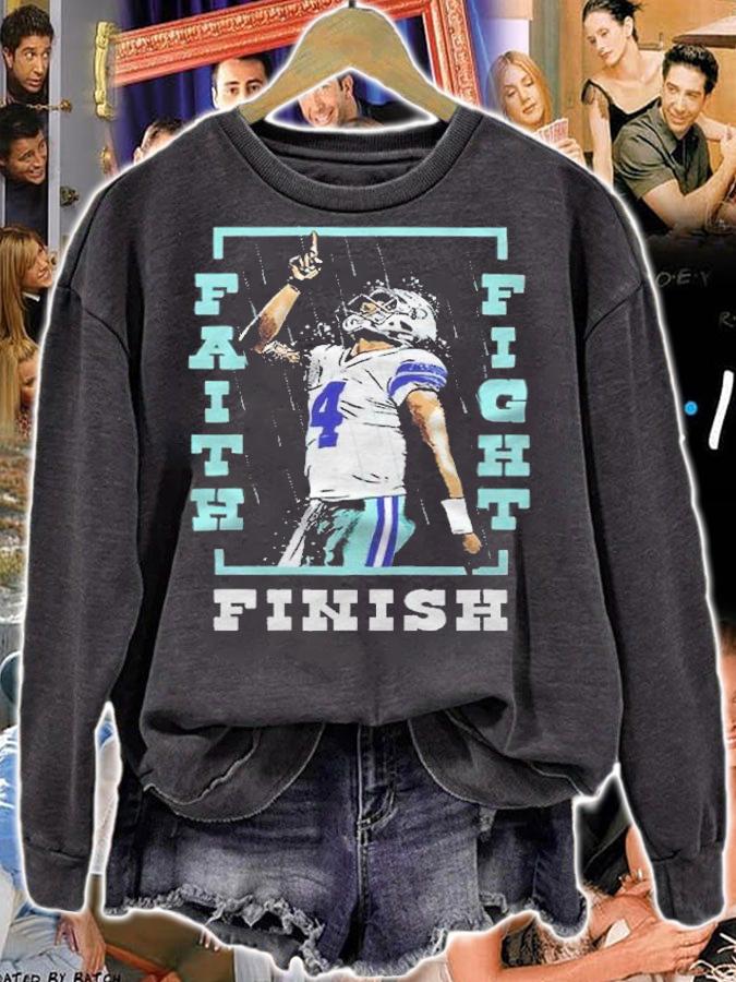 Dak Prescott Dallas Cowboys faith fight finish T-shirt t-shirt sweatshirt