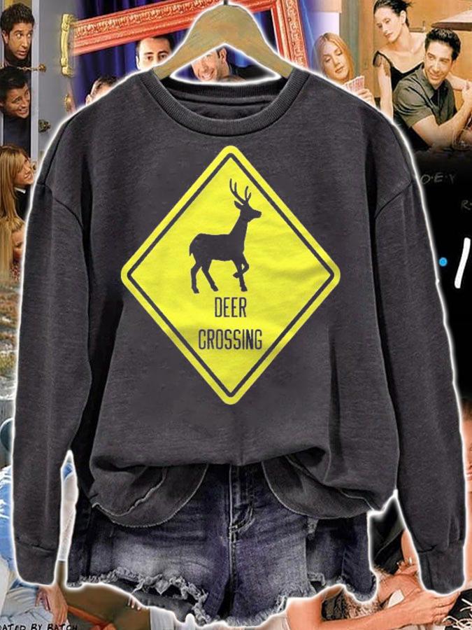 Deer Crossing Funny Novelty Fashion Shirt t-shirt