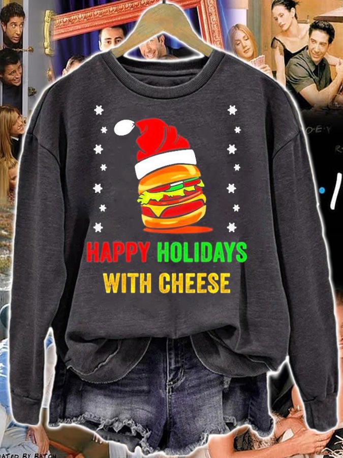 Happy Holidays With Cheese Christmas T-Shirt t-shirt sweatshirt