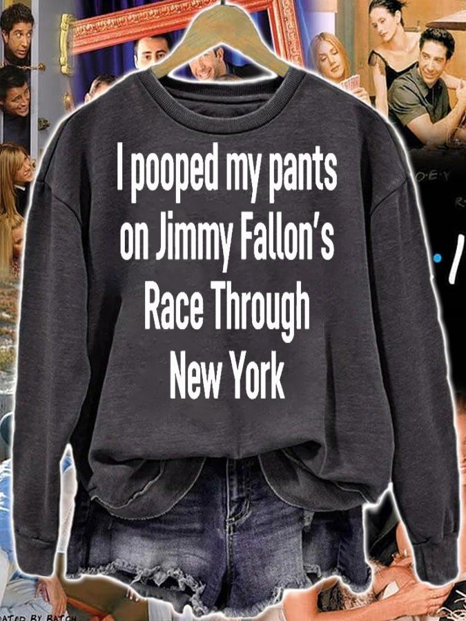 I Pooped My Pants On Jimmy Fallons Race Through New York T-Shirt t-shirt