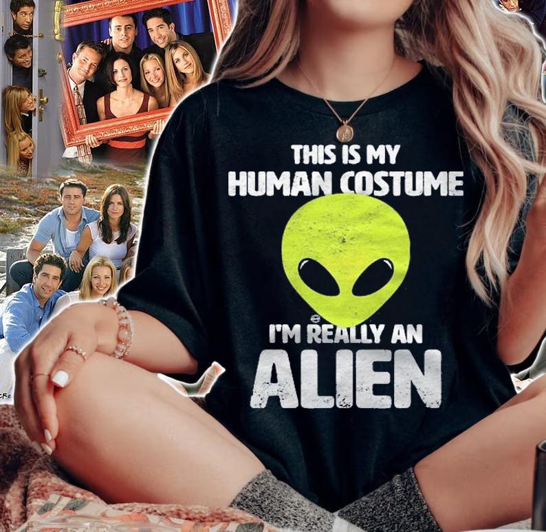 This Is My Human Costume Im Really An Alien Funny Ufo t-shirt woman shirt