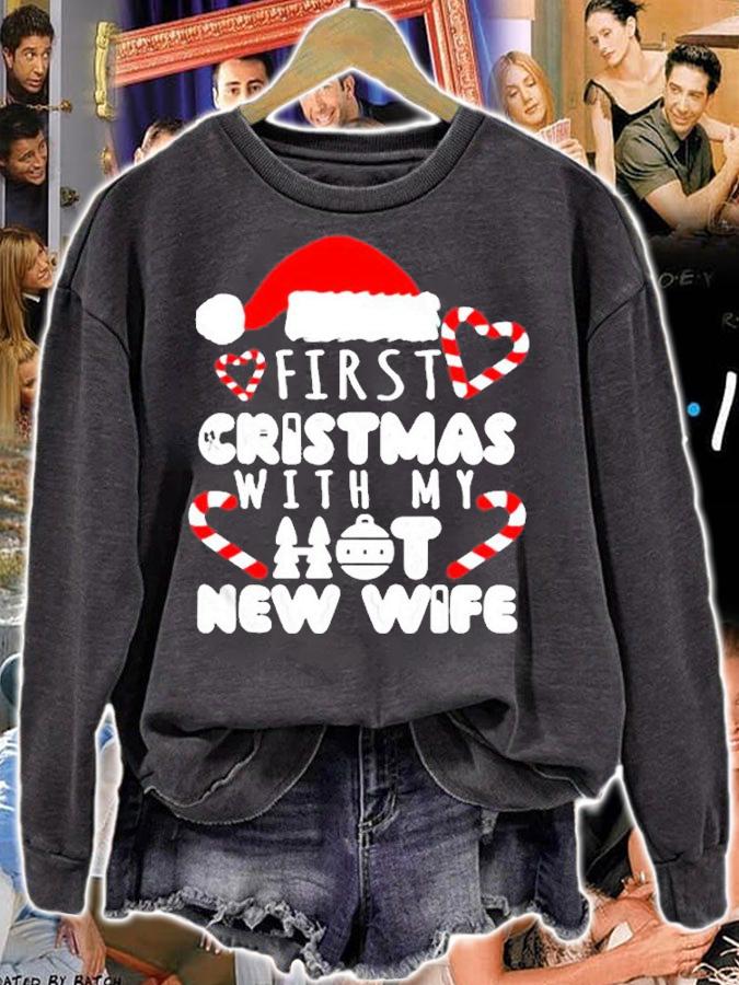 First Christmas With My Hot New Wife T-Shirt t-shirt sweatshirt