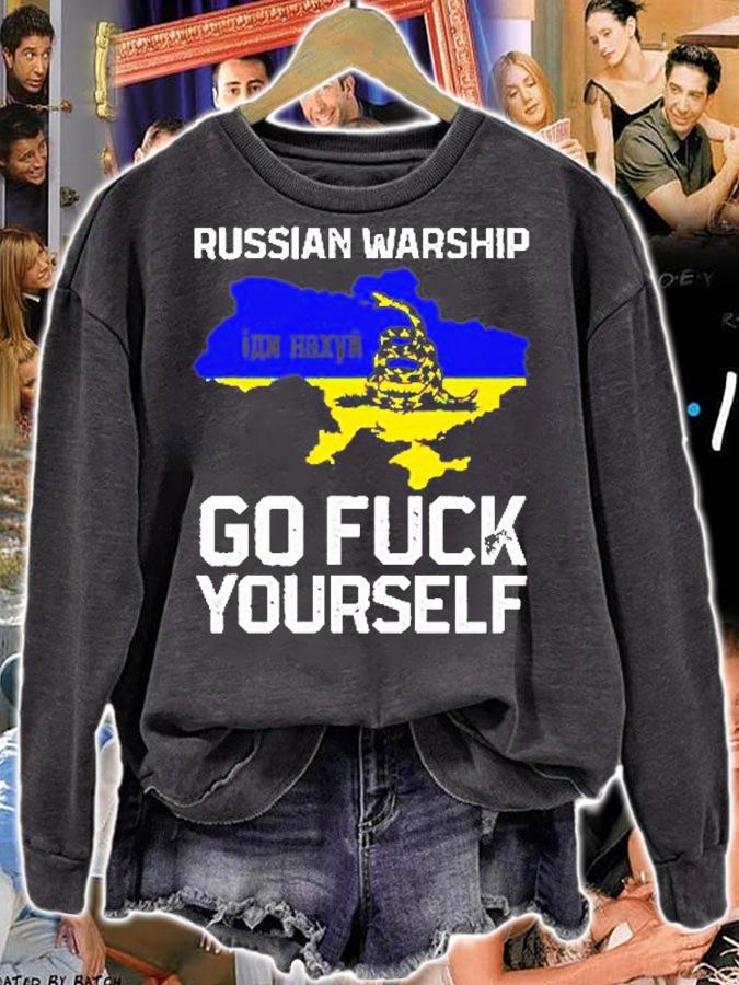 Russian Warship Go Fuck Yourself Stand With Ukraine T-Shirt t-shirt sweatshirt