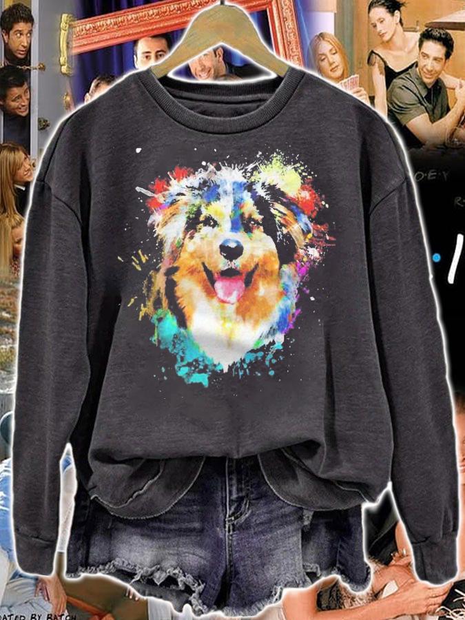 Splash Art Australian Shepherd Aussie Dog Shirt t-shirt