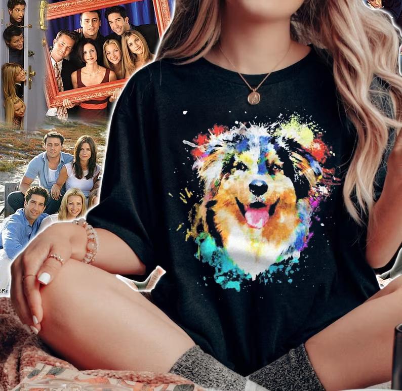 Splash Art Australian Shepherd Aussie Dog Shirt t-shirt