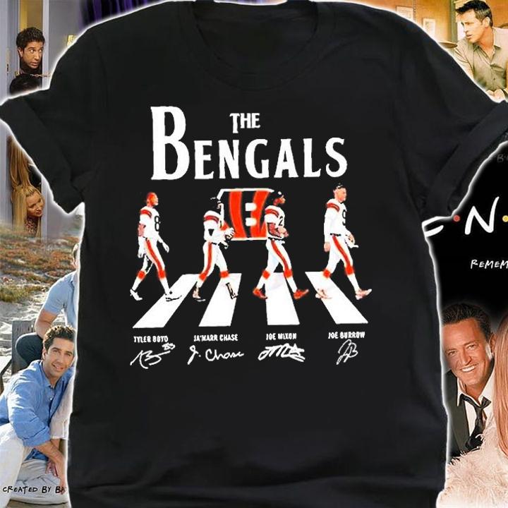 The Bengals Abbey Road Joe Burrow Mixon Chase Signature T-Shirt t-shirt shirt