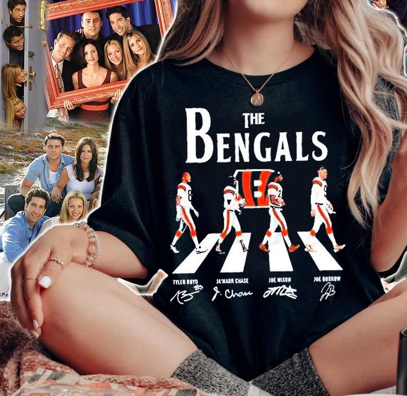 The Bengals Abbey Road Joe Burrow Mixon Chase Signature T-Shirt t-shirt woman shirt