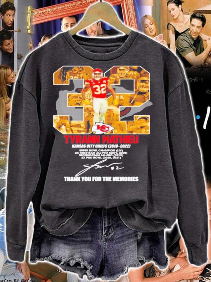 Tyrann Mathieu 32 Kansas City Chiefs 2019-2022 Super Bowl Champion Signatures Thank You For The Memories Shirt t-shirt sweatshirt
