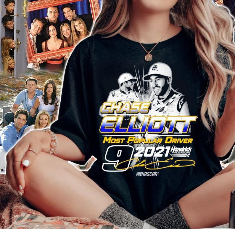 Chase Elliott Hendrick Motorsports Team Collection 2021 NASCAR Most Popular Driver Shirt t-shirt woman shirt