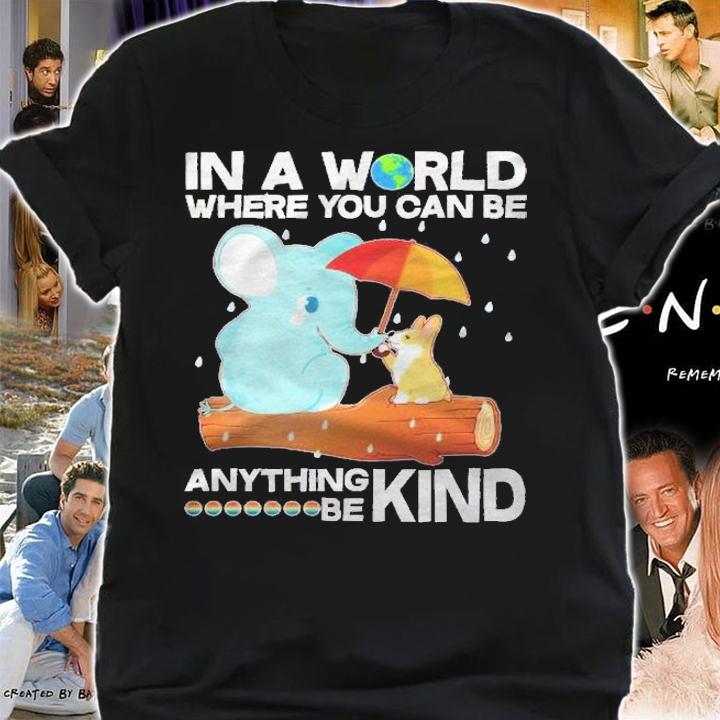 Cute Elephant And Corgi Be Kind Shirt t-shirt shirt