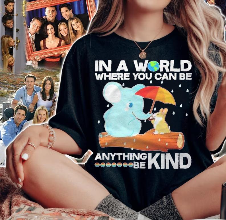 Cute Elephant And Corgi Be Kind Shirt t-shirt woman shirt