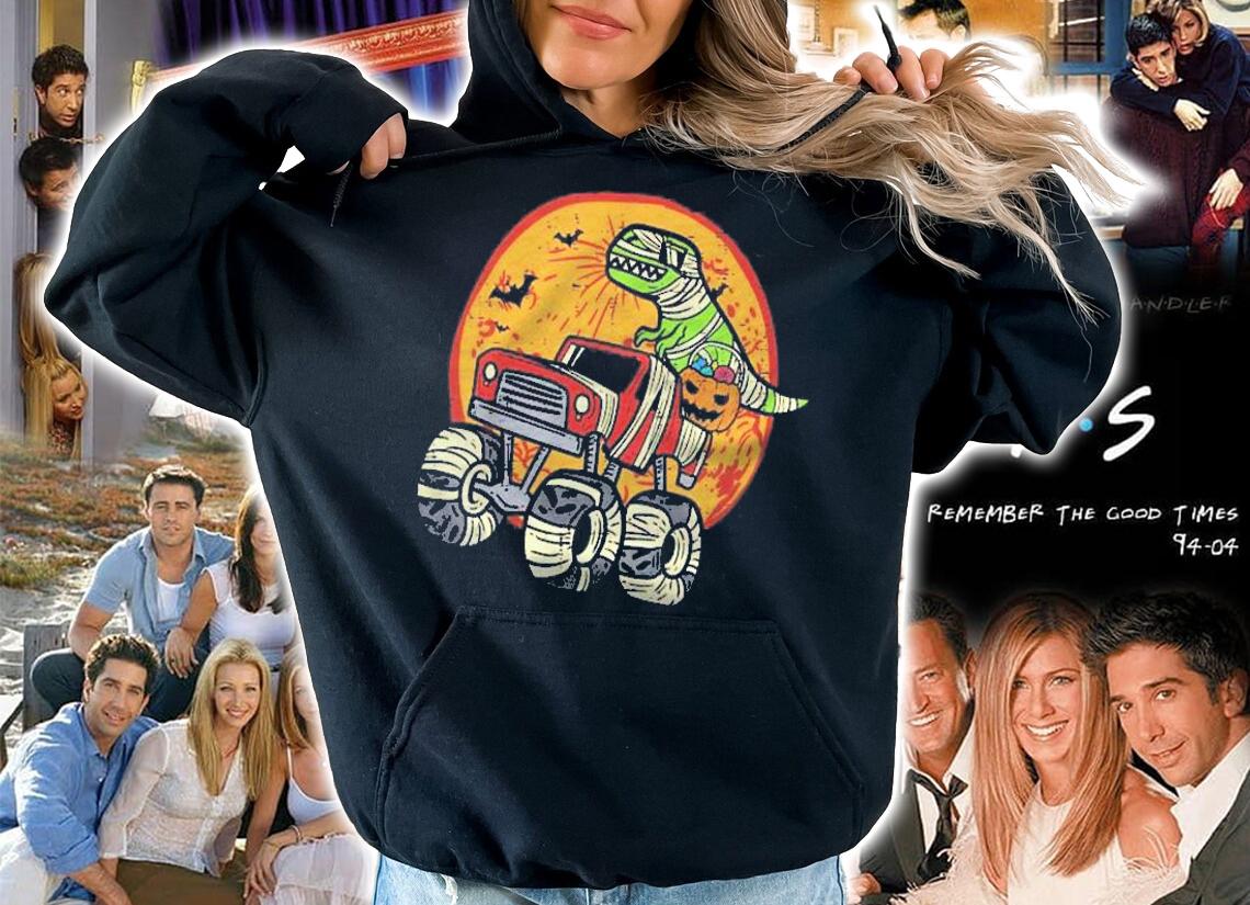 Kids Mummy T Rex Monster Truck Dino Toddler Boys Halloween Kids Shirt t-shirt hoodie