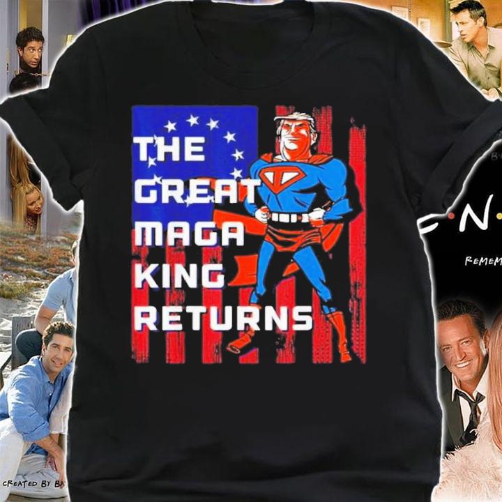 Trump Superman The Great MAGA King Returns American Flag Shirt t-shirt