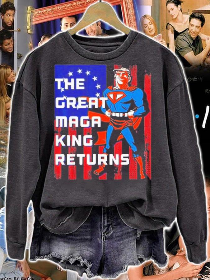 Trump Superman The Great MAGA King Returns American Flag Shirt t-shirt