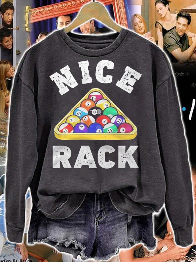 Womens Nice Rack Funny Billiards Player Vintage Pool Triangle Balls Shirt t-shirt sweatshirt