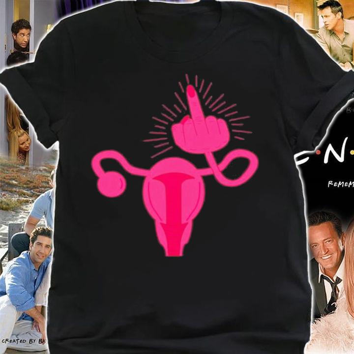 Uterus Shows Middle Finger Women Rights Feminist Feminism Shirt t-shirt shirt