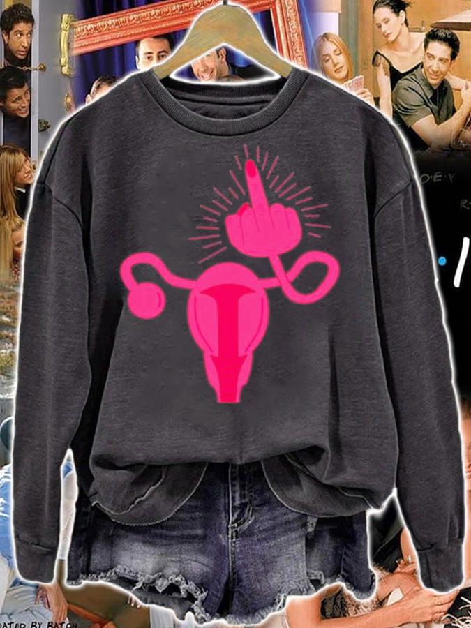 Uterus Shows Middle Finger Women Rights Feminist Feminism Shirt t-shirt sweatshirt