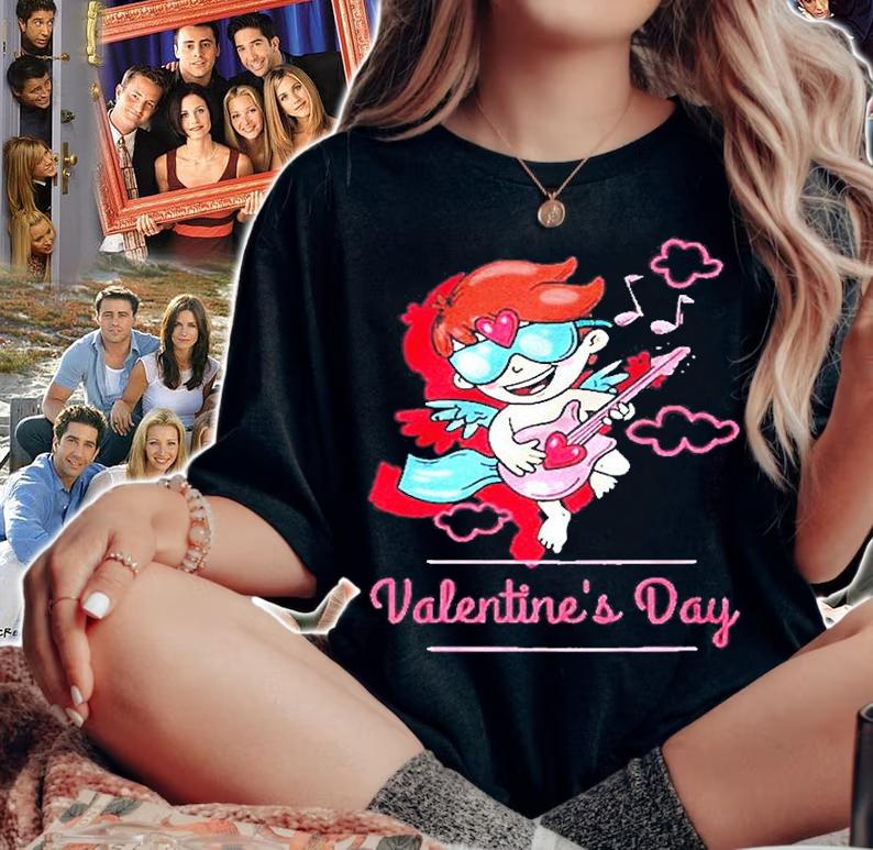 Guitar Cupid Valentines Day T-Shirt t-shirt woman shirt