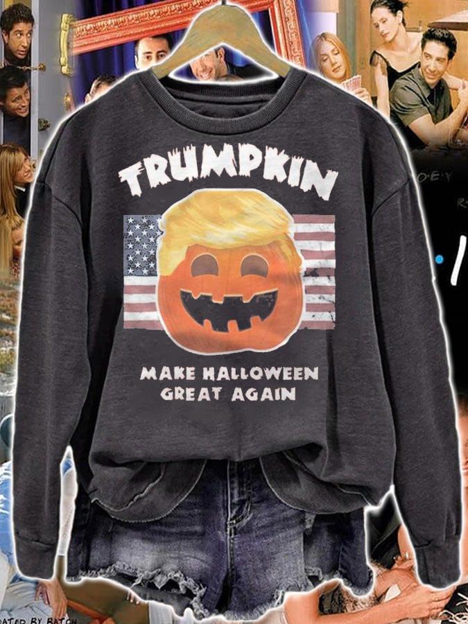 Trumpkin Make Halloween Great Again USA Flag T-Shirt t-shirt sweatshirt