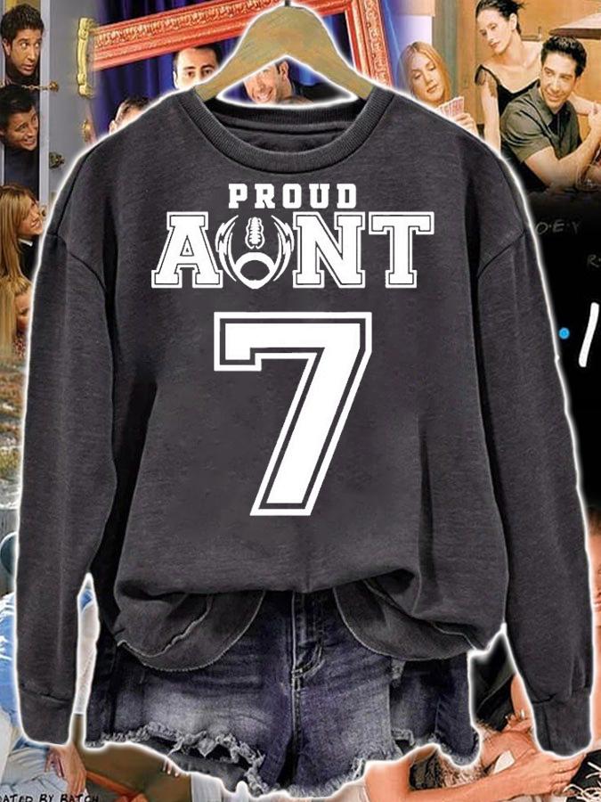 Proud Football Aunt Number 7 T-Shirt t-shirt sweatshirt