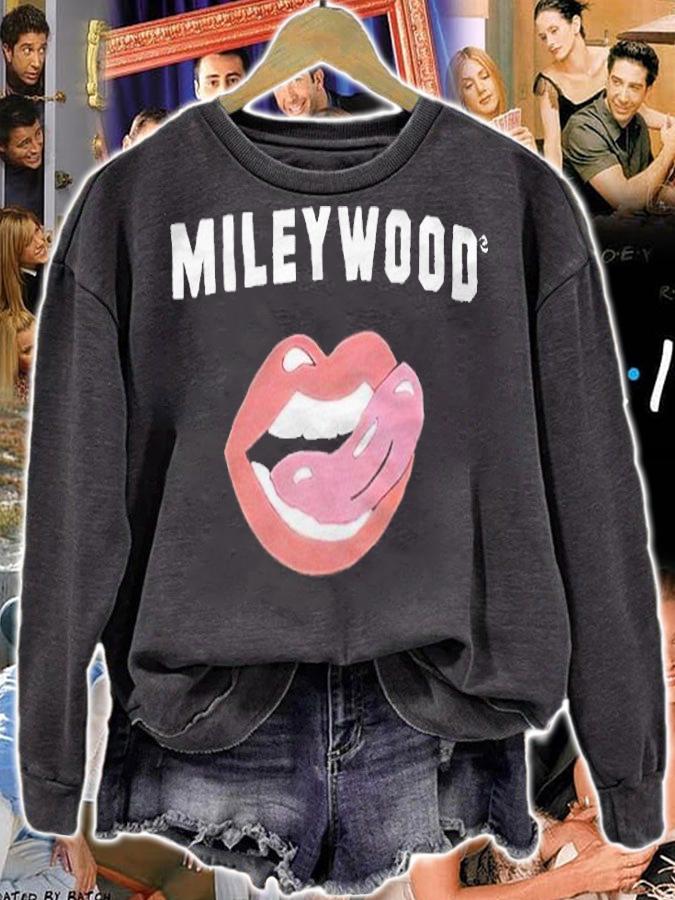 Mileywood mouth licking lips T-shirt t-shirt sweatshirt
