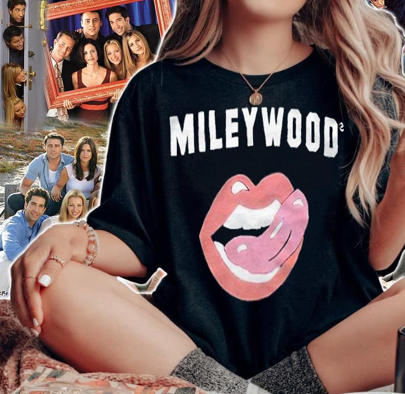 Mileywood mouth licking lips T-shirt t-shirt woman shirt