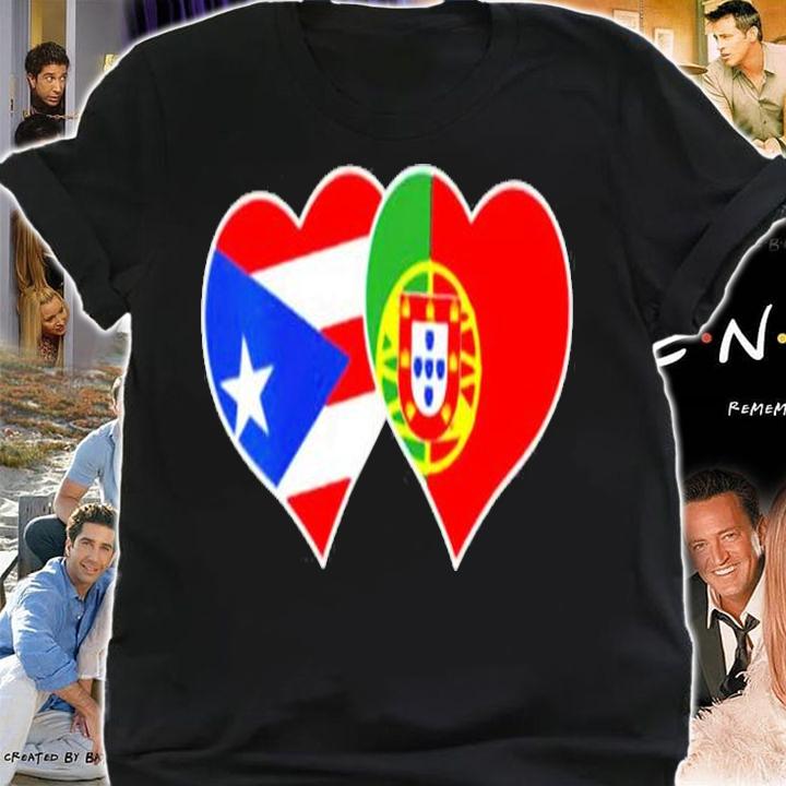 Puerto Rican Portuguese Heart Love Puerto Rico Portugal Flag T-Shirt t-shirt shirt