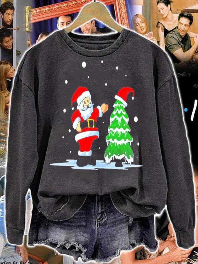 Santa Claus And A Christmas Tree Wearing Hat Shirt t-shirt