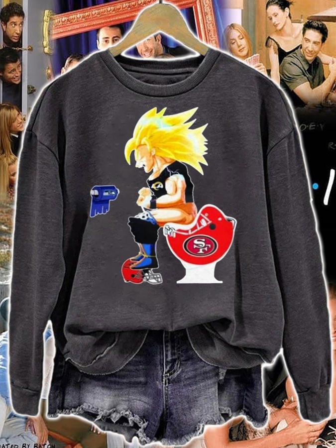 Son Goku Los Angeles Rams On Toilet Tampa Bay Buccaneers San Francisco 49ers t-shirt