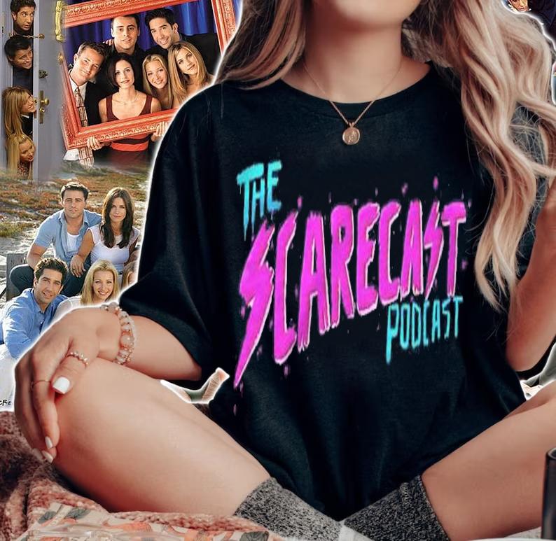 The Scarecast 80S Horror Vibes Words Shirt t-shirt woman shirt