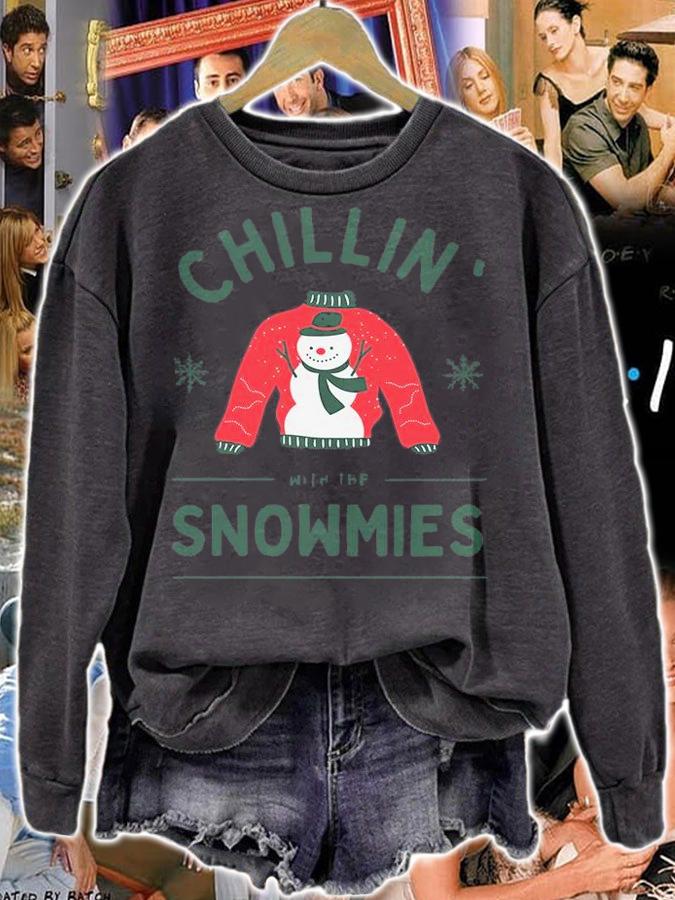 Chillin With The Snowmies Hilarious Christmas Sweater T-Shirt sweatshirt