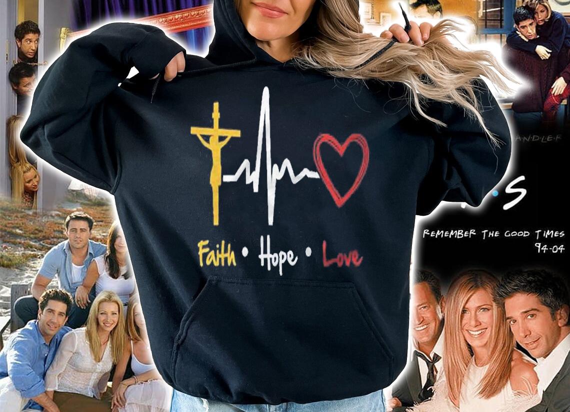 Colorful Faith Hope Love Heartbeat Of Jesus Cross Heart Rate Shirt hoodie