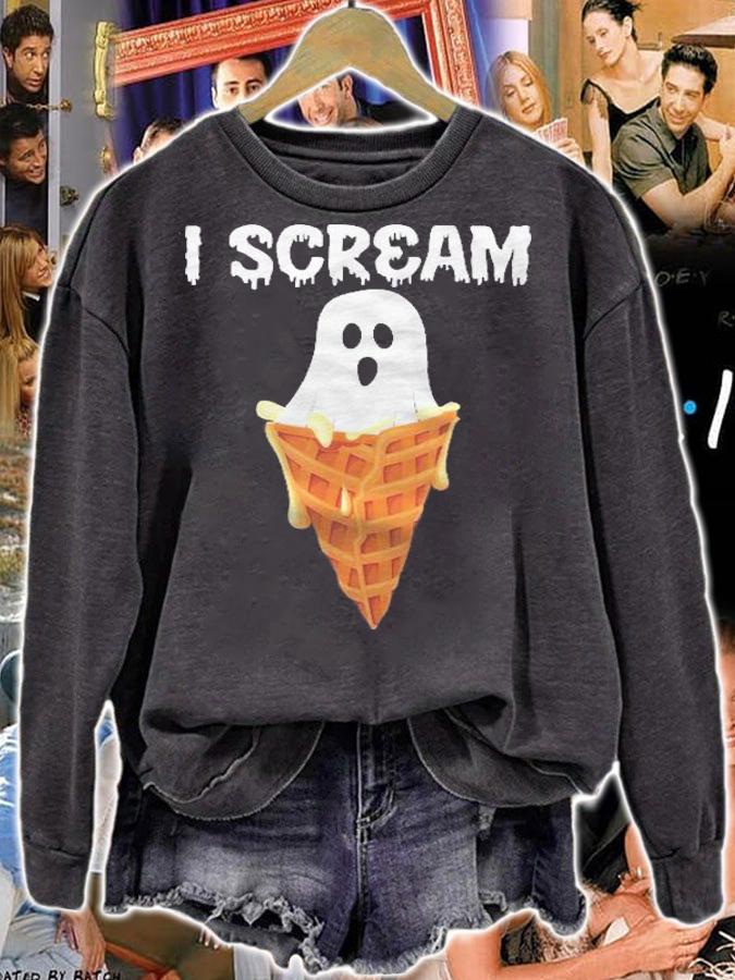 I Scream Ghost Ice Cream Pun Funny Halloween Shirt sweatshirt