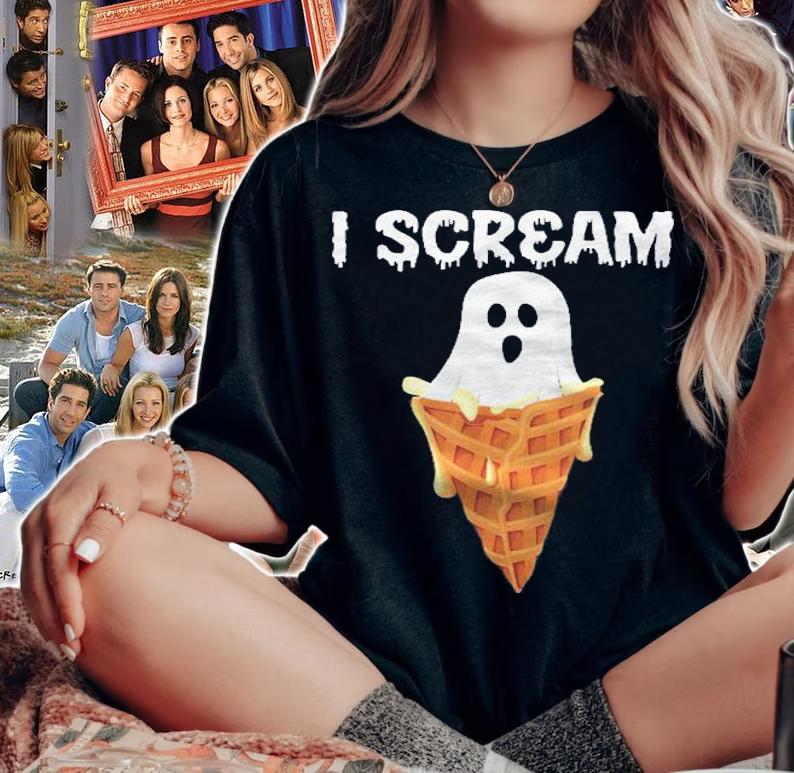 I Scream Ghost Ice Cream Pun Funny Halloween Shirt woman shirt