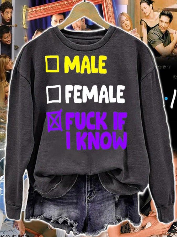 Nonbinary Pride LGBTQ Male Female Fuck If I Know Shirt