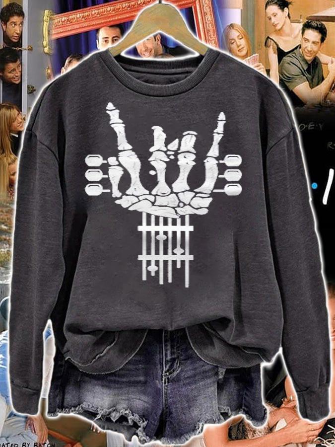 Rock & Roll Skeleton Guitar Music Lover Gift Shirt sweatshirt