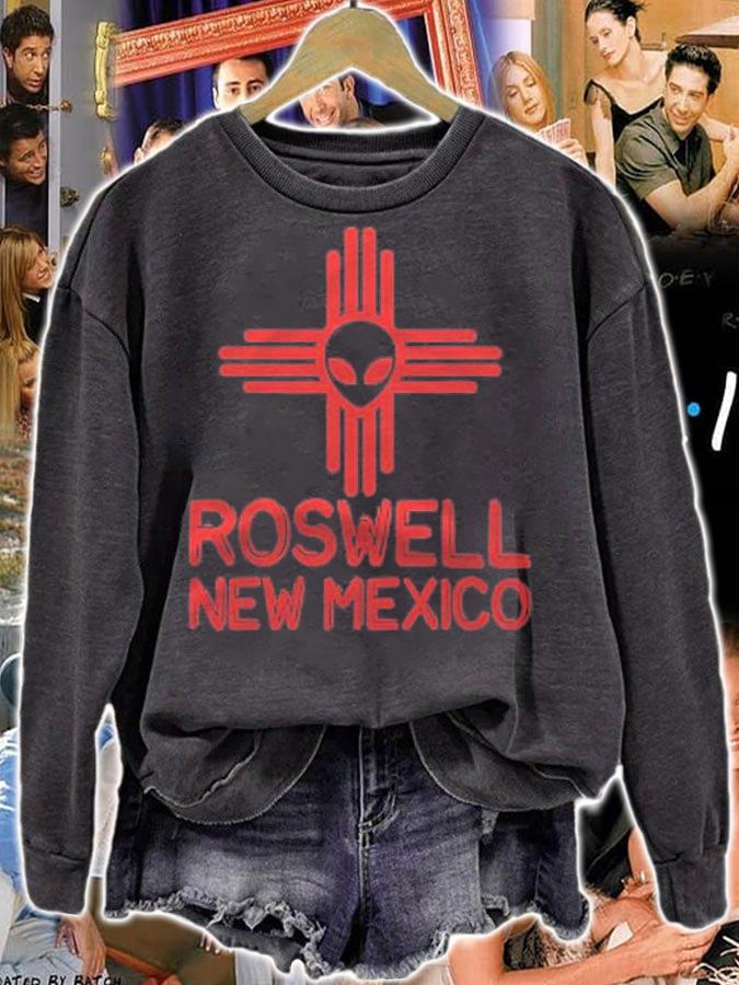 Roswell New Mexico Souvenir Zia Symbol Alien Head Shirt sweatshirt