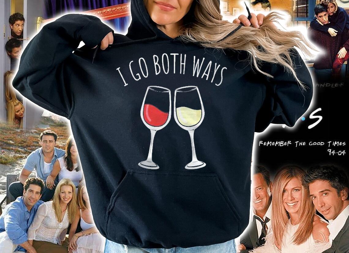 Womens White And Red Wine I Go Both Ways Wine Lovers Holiday Gift T-shirt hoodie