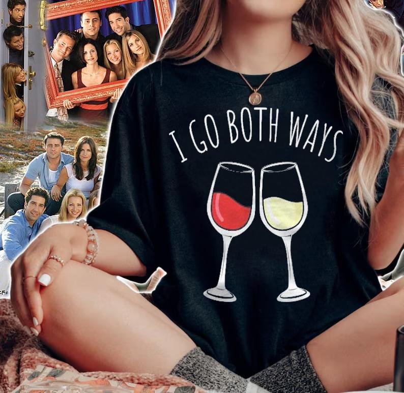 Womens White And Red Wine I Go Both Ways Wine Lovers Holiday Gift T-shirt woman shirt