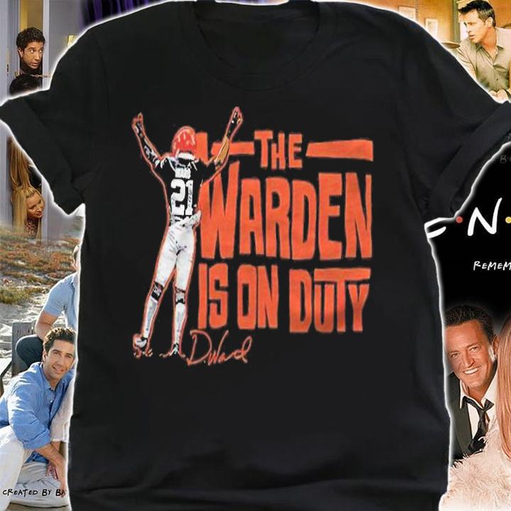 Denzel Ward Cleveland Browns the warden is on duty signature T-shirt shirt
