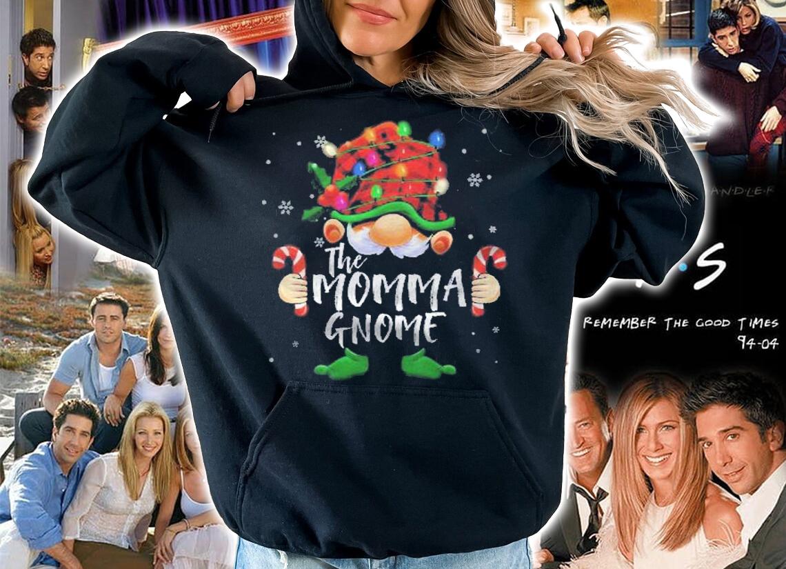 Momma Gnome Buffalo Plaid Merry Christmas Shirt hoodie