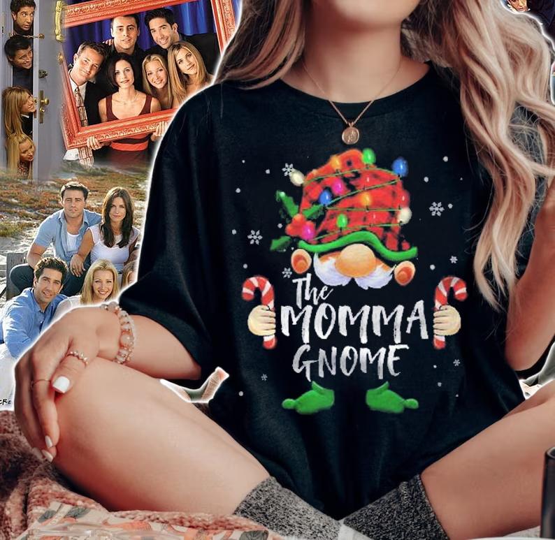 Momma Gnome Buffalo Plaid Merry Christmas Shirt woman shirt