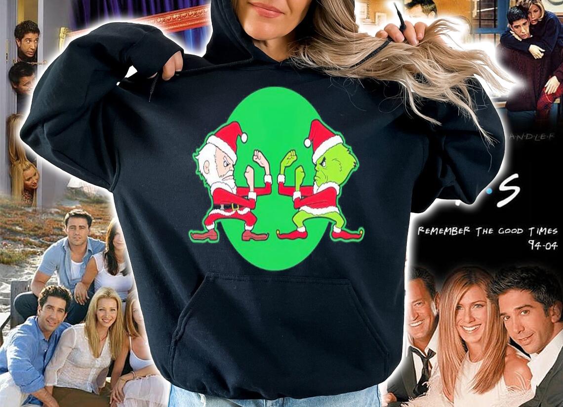 Santa Vs Grinch Fighting Christmas Shirt hoodie