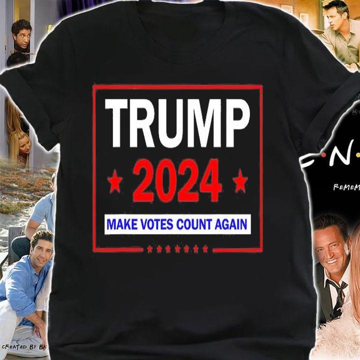 Trump 2024 Make Votes Count Again American Flag Conservative T-Shirt shirt