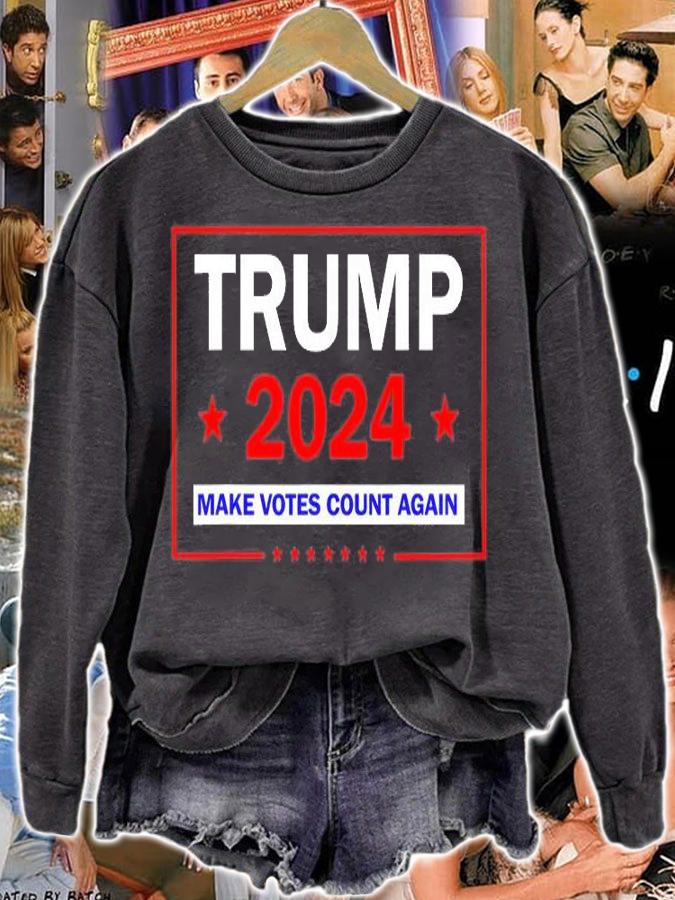 Trump 2024 Make Votes Count Again American Flag Conservative T-Shirt sweatshirt