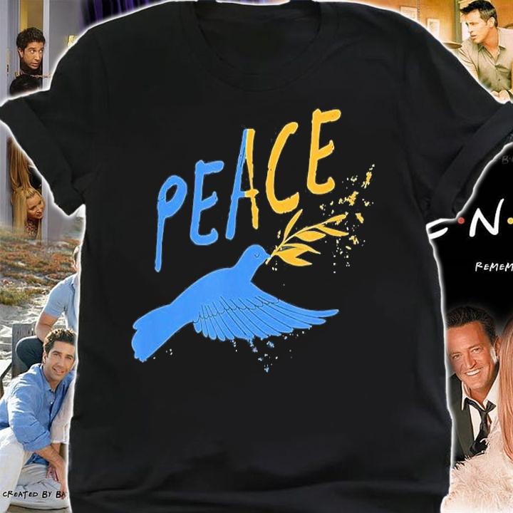 Flying Bird Symbol Of Peace Support Ukraine Flag No War Peace Ukraine T-Shirt shirt
