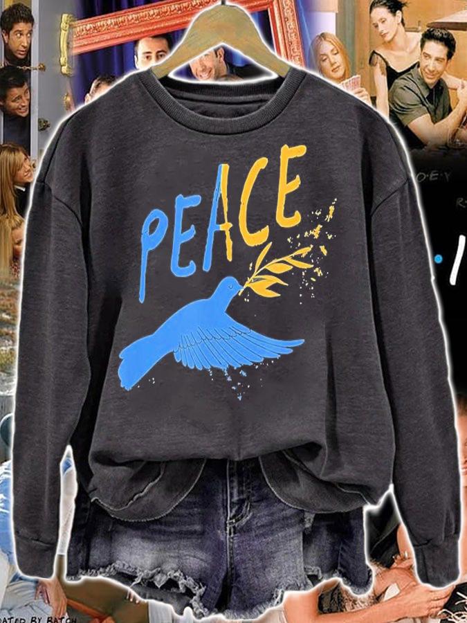 Flying Bird Symbol Of Peace Support Ukraine Flag No War Peace Ukraine T-Shirt sweatshirt