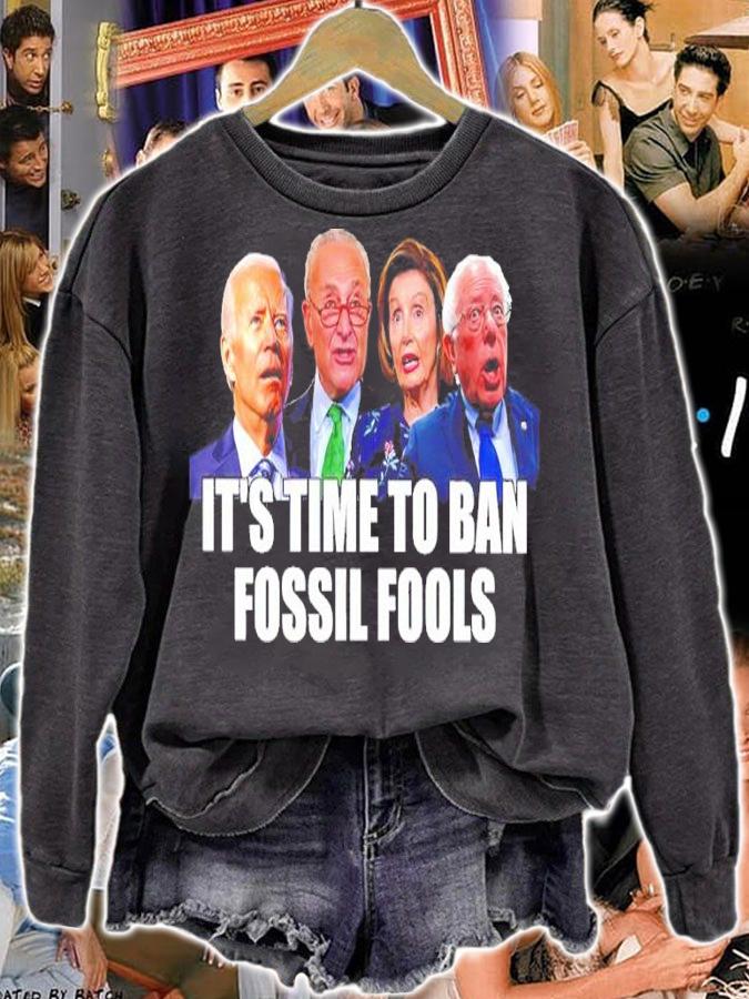 Joe Biden Bernie Sanders Bennett Kamala Harris It's Time To Ban Fossil Fools Shirt
