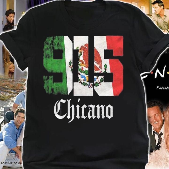 Mexican Flag Chicano Apparel Texas 915 Area Code Shirt