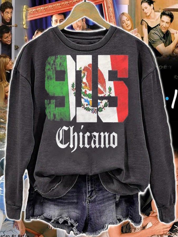 Mexican Flag Chicano Apparel Texas 915 Area Code Shirt